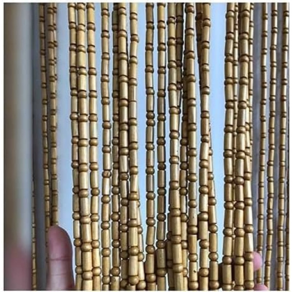 MLLDM 45 Garne Holzperlen für Türen Gewindevorhang mit Perlen Divider-Bildschirm Farbcreme Home Eintrag Hängende Verzierungen, anpassbare Schnitzereien(0.9mx2.2m)