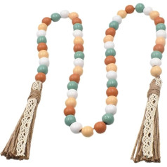 GARVALON Tassel Beads Rope Bead Pendant Party Hanging Decoration Party DIY Bead Pendant Wooden Bead Garland Party Pendant Hanging Bead Decoration Festival Bead Garland