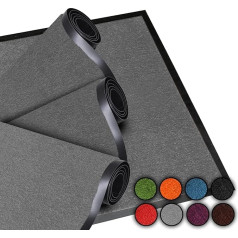 LucaHome Entrance Door Mat for Indoor Outdoor Home Entrance Washable Padded Non-Slip Hallway Kitchen Bedroom (Grey, 60 x 80 cm)