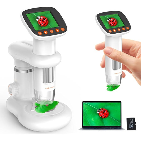 Microscope IMICHI Microscope for Children Screen 1000X Large Magnification Clear Image Unique Insect Compartment Children Digital Microscope Portable