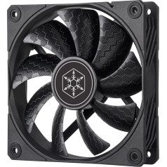 SilverStone Technology Shark Force 120 Performance Enhanced 120 mm PWM Fan with Shark Skin Pattern Fan Blades, SST-SF120B, Black