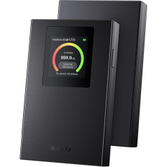 Tenda Mobile WiFi Router with LCD Display, Wi-Fi 6 Portable Hotspot, 2100 mAh Battery, USB-C Port, Plug & Play, WPA3, 4G Modem, MiFi, Mini Size, Compatible with Unlocked Nano SIM Cards, MF6