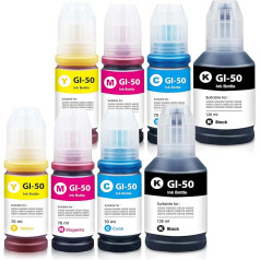 Yongairuink GI-50 GI50 GI 50 Ink Compatible with CAN GI-50BK GI-50C GI-50M GI-50Y 3386C001 3403C001 3404C001 3405C001 for CAN GM2050 GM4050 G5050 G60500 G7050 (2 Black 2 Cyan 2 Magenta 2 Yellow)