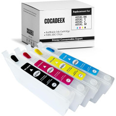 COCADEEX Empty 405XL Refillable Ink Cartridge Compatible with Workforce Pro WF-7830DTWF WF-7840DTWF WF-4830DTWF WF-4820DWF WF-4825DWF WF-3820DWF WF-3825DWF WF-7835DTWF WorkFor. ce WF-7310 Printer