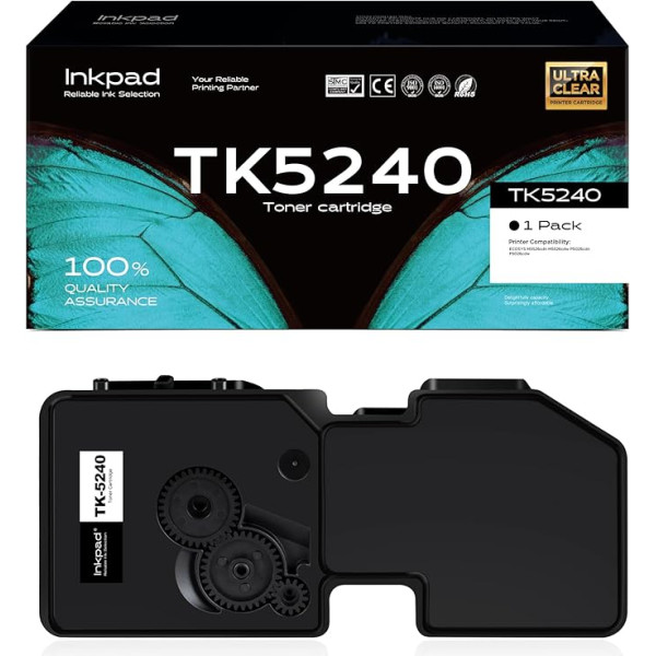 iNKPAD TK-5240 TK-5240K Toner Compatible with Kyocera TK5240 TK5240K for ECOSYS M5526cdw M5526cdn P5026cdw P5026cdn (1 Black, 4000 Pages)