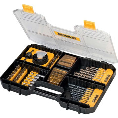 DeWalt DT71569 TSTAK Universal Set/MaxiSet (100 Pieces, with HSS Metal Drills, Concrete Drills, Hole Saws, Bits 25 mm, Torx, Phillips, Slot, Socket Wrench and Bit Holder, TSTAK compatible)