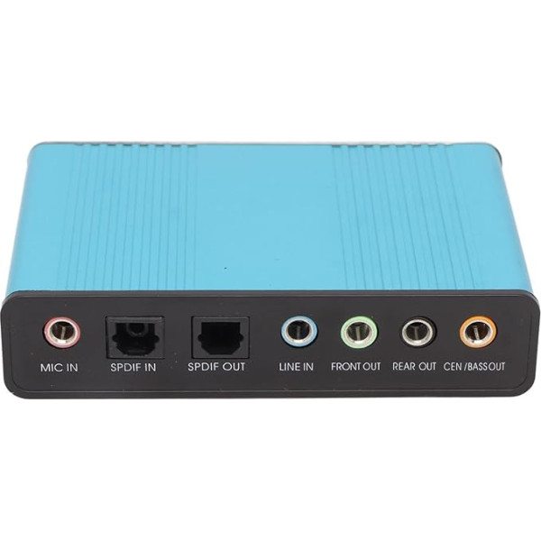 Vikye External Sound Card, USB Sound Card for Laptop with SPDIF Digital Audio, Stereo Sound Card, 6CH 48KHz Sample Rate, Plug and Play Sound Card for PC Laptop Computer (Blue)