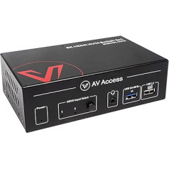 AV Access 8K KVM Switch 2 Computers 1 Monitor with HDMI 2.1, USB 3.0 & Hotkey Switching, Supports 10K@120hz, 8K@120hz, 1080P@240hz & 2K@165hz for All Operating Systems, Ideal for Gaming, Workstation