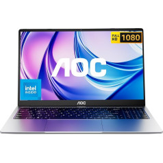 AOC Laptop 15.6 inch, 16 GB DDR4.512 GB SSD (supports extension 2 TB), notebook gaming, metal housing, 180° folding, HDMI, WiFi