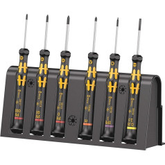 Wera 05030180001 1550 PH/SL/M Kraft Form Micro ESD Screwdriver Set for Electricians, Black/Yellow, 9-Teilig