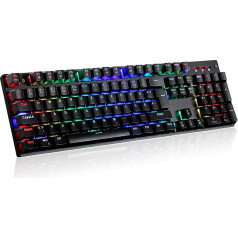 teamwolf Mechanical Gaming Keyboard QWERTZ German Layout Red Switch RGB 105 Full Keys Anti-Ghost Professional Keyboards Linear