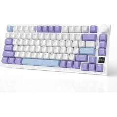 AJAZZ AK820 Pro Gasket Mechanical Keyboard, Hot-Swappable BT/2.4G/Cable, 4000mAh, TFT Screen, South Oriented RGB, Volume Control Foam for Win/Mac/PC