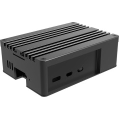 Akasa Pi-5 Pro, Aluminium Raspberry Pi 5 Case with Heatsink, Fanless Passive Cooling, Concealed Micro SD & GPIO Opening, Thermal Kit Included, Black, A-RA13-M2B