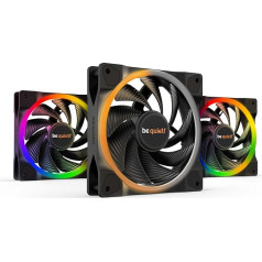 be quiet! Light Wings 120 mm PWM High-Speed Triple Pack Fan, Includes 3 Fans, ARGB Lighting, Various Colours and Effects, 18 ARGB LEDs, 9 Noise Optimised Fan Blades, Quiet Operation
