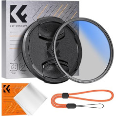 K&F Concept Polarising Filter 55 mm CPL Filter with Lens Cap, Lens Cap Retaining Strap, Microfibre Cleaning Cloths Slim CPL Circular Polarising Filter K Series Pro