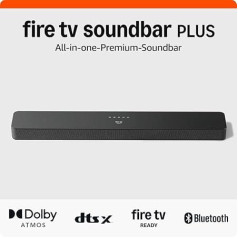 Introducing Amazon Fire TV Soundbar Plus, 3.1 channel, all-in-one design, Dolby Atmos, DTS:X, clear dialogue, 2024 release
