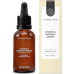 JUNGLÜCK Vitamin C Serum Face Intensive - Vegan | High Dose Face Serum with Organic Licorice Root Reduces Wrinkles and Brightens Pigment Spots & Pickemals | Natural and Antioxidant