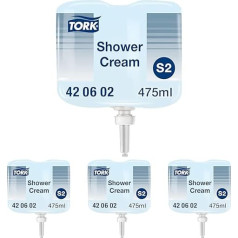 Tork Hair & Body Mini Liquid Soap - 420602 2-in-1 Shower Gel and Shampoo for S2 Dispenser Systems - Premium Quality, Freshly Fragranced Unisex, 1 x 475 ml (Pack of 4)