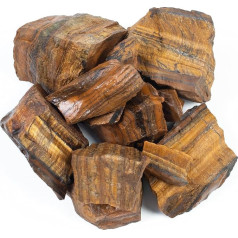 Crocon 1LB Tiger Eye Bulk Raw Rough Rock Natural Gemstones Tumbling Cabbing for Chakra Stone Balancing Reiki Healing Good Luck Spiritual Meditation Home Interior Office Decor