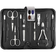 Solingen Mega 12-Piece Manicure Set - Nail Set for Men and Women with Everything You Need for Manicures and Pedicures in High-Quality Genuine Leather Case