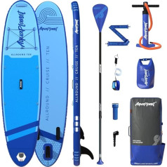 AQUAPLANET Inflatable Stand-Up Paddleboard Set - All-Round Ten I 305 cm I Ideal for SUP Beginners & Experts I Includes Fin, Paddle, Pump, Repair Kit, Backpack, Lead, Dry Bag, Carry Strap