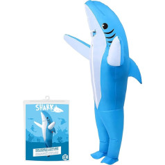 OriginalCup® Shark Costume, Blue, Unusual Adult Size Costume, Premium Quality, Made of Very Heavy Duty Polyester, Comfortable to Wear, Includes Inflation System