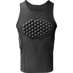 Topeter Football Shirts Padded Rib Chest Back Pad Basketball Protection Compression Vest for Men