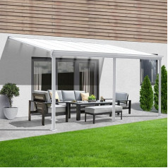 HOME DELUXE - Solis Patio Canopy - White - W x D x H: 495 x 303 x 226/278 cm - Includes Hollow Panel Panels Mounting Material I Carport Gazebo Pergola
