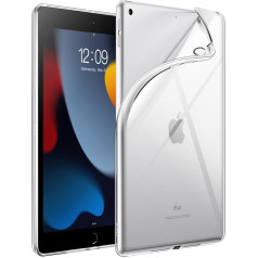 JETech Case for iPad 9/8/7 (10.2 inch, 2021/2020/2019 Model, 9th/8th/7th Generation), Soft TPU Transparent Thin Shockproof Tablet Protective Case (Clear)