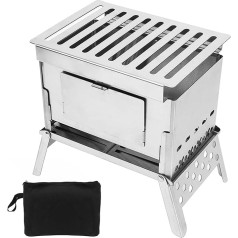 BuyWeek Camping Wood Stove Portable Stainless Steel Wood Stove Camping Stove Lightweight Wood Stove for Camping Hiking Kitchen