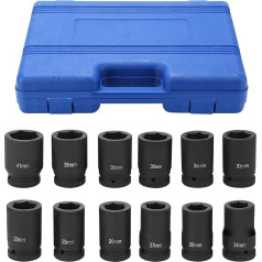 Impact Wrench Nuts 1 Inch Set 12-Piece Impact Socket Set 25.4 mm (1 Inch) Impact Socket Set 24-41 mm Impact Socket Set for Loosening/Removing Screws