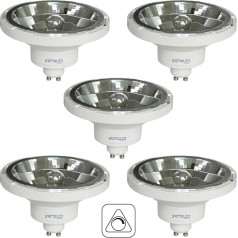 Sigmaled lighting - DIMMABLE LED Spotlight AR111 GU10 Base - 14 W (110 W Halogen Spot) - Warm White LED Light (3000 K) - 230V AC - 1000 Lumen - Pack of 5 - Dimmable AR111 LED Bulbs