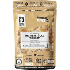 Bremer Gewürzhandel Ginger, Cubed Pieces, Aromatic Dried Fruits, Sharp, Unsulphurised, 3 x 200 g
