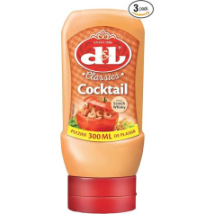 D&L Cocktail Sauce - 3 x 300 ml - Mild Creamy Cocktail Dip by Devos & Lemmens, with Scotch Whisky, for Doner & Baguettes, Meat and Fish Dishes and Vegan Food