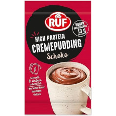 RUF High Protein Cream Pudding Chocolate, Chocolate Pudding from the Cup with 13 g Protein per Serving, Easy Preparation without Cooking, Gluten-Free, 1 x 59 g