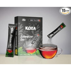 Koza With real tea leaves, soluble black tea in stick, 1 x 15 sticks