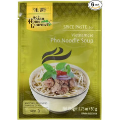 Asian Home Gourmet Spice Paste Noodle Soup Pho, Pack of 6 (6 x 50 g)