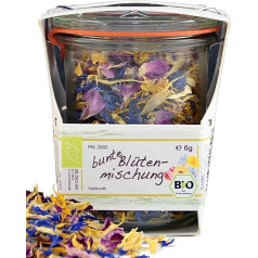 Colourful Organic Flowers in Preserving Jar, Premium Quality, Handmade, Reusable Giveaway in Plastic-Free Packaging