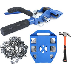 U.S. Solid Stainless Steel Pallet Packaging Set, Heavy Duty Strapping Band, 1 Piece Hammer, 19mm x 0.76mm x 30m Stainless Steel Bandolier Spool, 100 Pieces Stainless Steel Ear Lokt Buckles