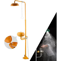 Ddasam Emergency Shower, Outdoor Shower Head, Eye Wash, Eye Wash Station, Emergency Eye Wash Station with Freeze Protection and Dust Cap for Factory, Office, Laboratory and Industrial Applications