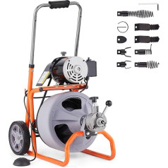 VEVOR RC-9001H-2.89.530M 100FT 3/8IN electrical pipe cleaning machine, Orange + Grey