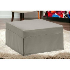 Talamo Italia - Ancilla Folding Bed, Stool that can be converted into a Single Bed, Fabric Stool for Living Room, 100% Made in Italy, 80 x 80 x 45 cm, Taupe