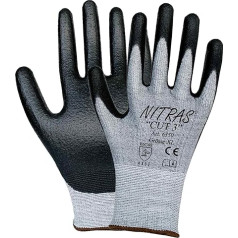 Nitras 6350 CUT3, cut protection gloves, work gloves, assembly gloves, 100 pairs, size: 6