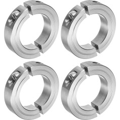 QUARKZMAN Pack of 4 Double Split Clamping Ring Shaft 1-1/2 Inch Bore Two Piece Clamping Ring, 2-3/8 Inch Outer Diameter, 9/16 Inch Thickness, 304 Stainless Steel Axle Clamping Ring, Screw Style