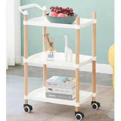 Storage Cart with Wheels, 3 Tier Rolling Cart Kitchen Shelves Trolley Movable Organizer Serving Cart for Living Room and Office