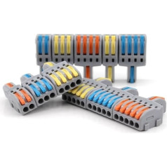 FACSER 1 In Multiple Output Can Combined Wire Electrical Connector Splitter Push-in Terminal Block Butt Home LED Light Quick Connectors(412AY,100PCS)