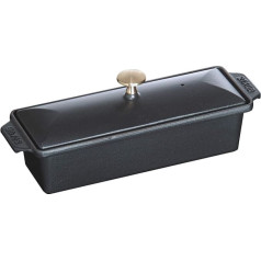 STAUB Terrine / Oven Dish 30 x 11 cm Cast Iron for Baking Bread for All Hobs Including Induction and Oven, Black