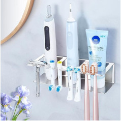 GGQ Electric Toothbrush Head Holder, Stainless Steel Toothbrush Holder, Toothbrush Holder Electric Toothbrush, Toothbrushes Toothpaste Holder Wall No Drilling Toothbrush Storage