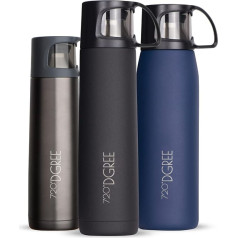 720°DGREE ‘Follow’ Thermos Flask with Cup, Leak-Proof, BPA-Free Stainless Steel Vacuum Flask, Insulated Bottle for Coffee, Tea, Perfect for Outdoors, Work, Children, School, Baby, 450 ml, 700 ml, 1 L