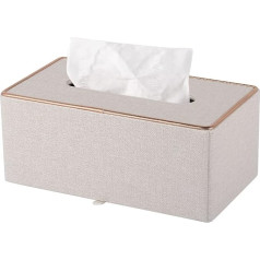 XNONE Leather Tissue Box Rectangular Cosmetic Tissues, Tissue Dispenser Holder, Tissue Box Napkin Tissue Box Holder for Chest of Drawers Bathroom Cars Office Decor, Beige